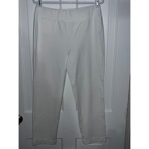 J.McLaughlin White Elastic Waist Cropped Pants Women's Size Medium